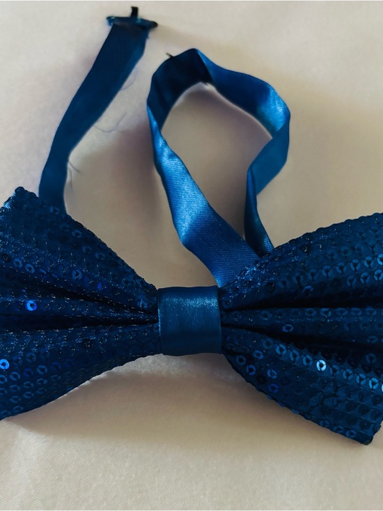 Other - Blue Sequin Bow Tie for Men - Classic Formal Accessory